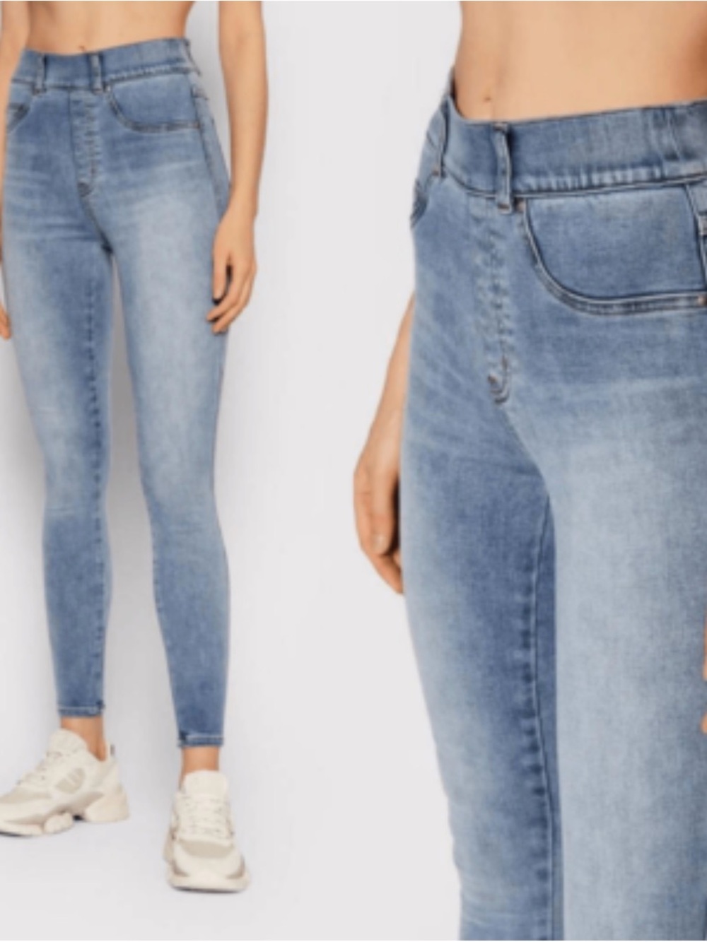 SPANX Light Blue High-Rise Skinny Jeans